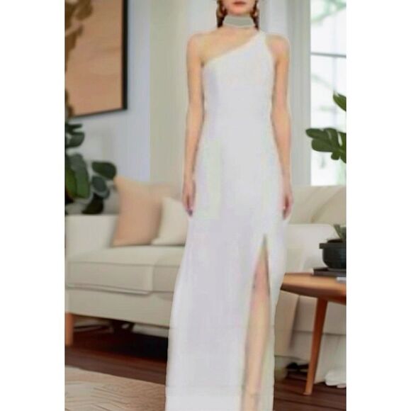 BCBGMAXAZRIA Cream Gown Size 4 - Picture 3 of 8